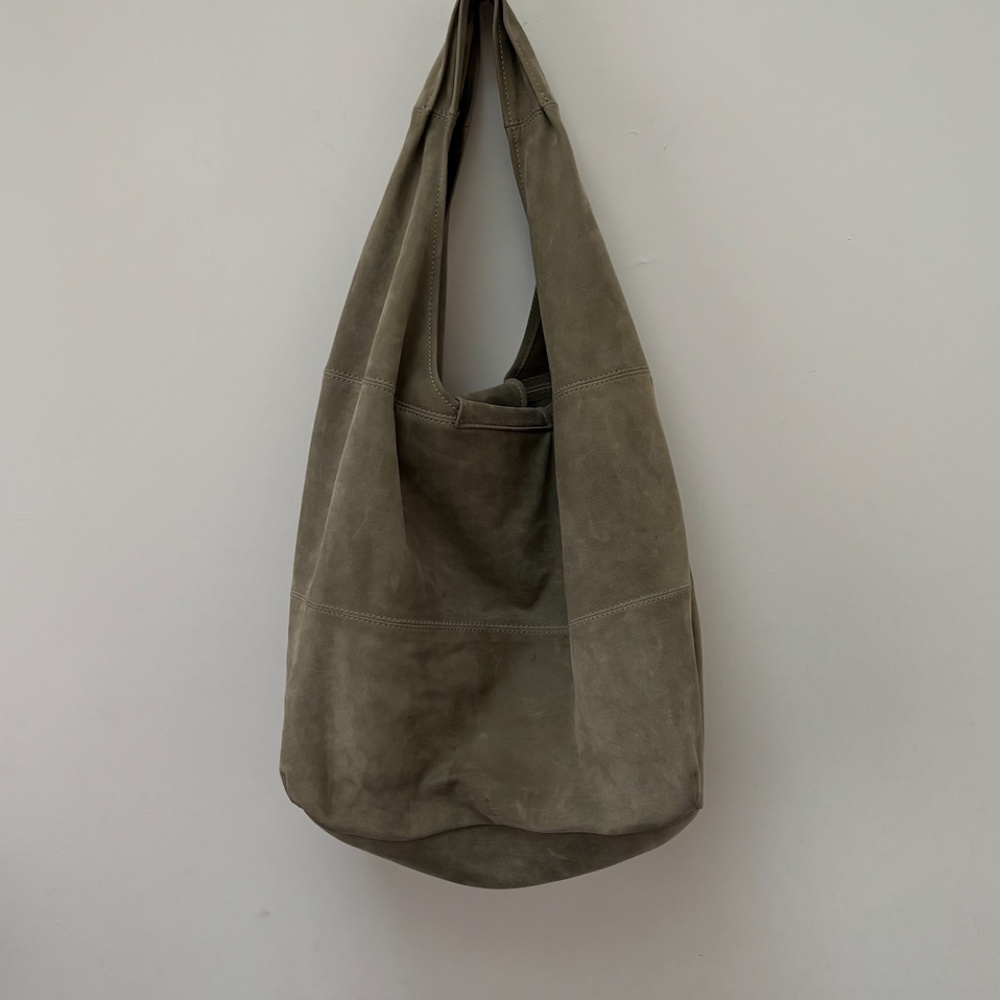 Paloma Wool Large Suede Riba Bag in Olive Green - Picture 2 of 7